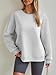 Trendy Queen Womens V-Notch Lightweight Long Sleeve Sweatshirts Crewneck Fleece Hoodies Fall Fashion 2025 Pullover Grey M