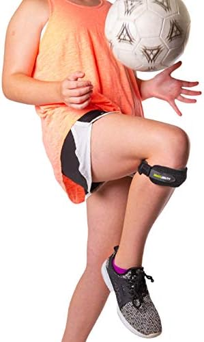 BraceAbility Kids Knee Band | Child Osgood Schlatter Strap for Jumpers Knee, Patella Tendonitis, Youth Sports Brace with Pad for Running, Soccer, Volleyball & Basketball (Small)