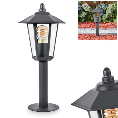 Lampada da esterno Mosca, base in metallo/vetro in antracite/chiaro, luce da sentiero, 43 cm IP44, 1 x E27, senza lampadina/e