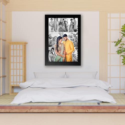 Image of Shrikant Art Personalized Wedding Photo Frame Collage | Custom Couple Photo Frame | Anniversary Frame for Husband Wife | Romantic Wall Decor Frame