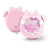 GeekShare Cute Silicone Case Compatible with Tamagotchi Paradise,Soft Cover Waterproof Shockproof Anti-Scratch for Virtual Pet Device - Pink Circle Cat