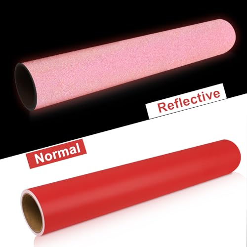 WRAPXPERT Reflective Vinyl Permanent Red, 12" x5ft Red Reflective Vinyl Roll, Reflective Permanent Vinyl for Mailbox Numbers, Cars, Trucks, Motorcycles, Bikes, Helmets