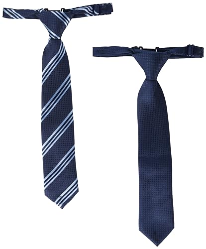 Gymboree 3047400 Boys,And Toddler Pre-Tied Adjustable Necktie,Navy Stripe/Solid 2-Pack,2T-5T cover