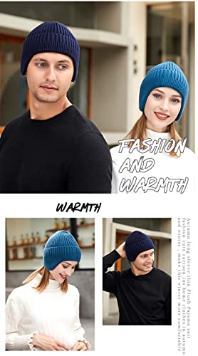 Faringoto Gorro masculino diário com protetores de ouvido chapéu de inverno quente chapéu de caveira