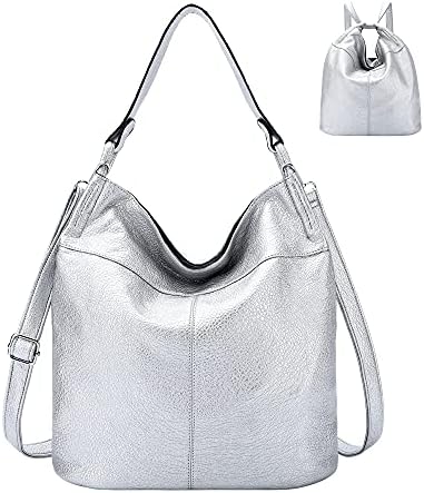 Purse for Women Convertible Backpack Purses and Handbags Crossbody Shoulder Bag - Silver