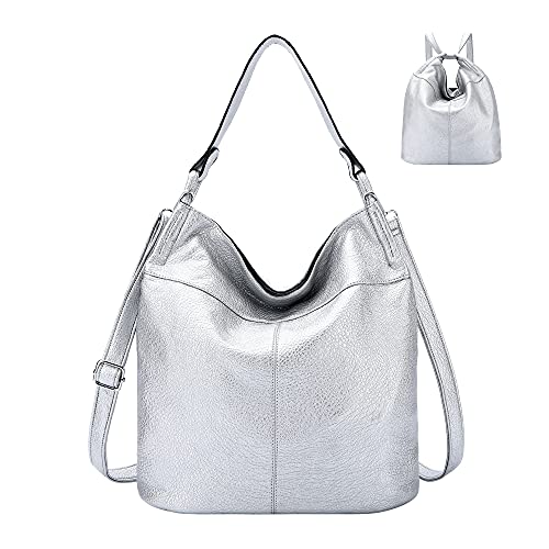 Purse For Women Convertible Backpack Purses And Handbags Crossbody Shoulder Bag - Silver #TOP1
