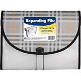 C-Line 13-Pocket Expanding File, Includes Tabs, Letter Size, 1 Expanding File, Plaid Design (58312)