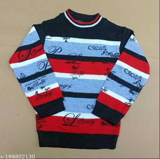 Image of VanshNaksh Kids Regular Fit Casual Soft Woolen Winter Wear Sweatshirt with Pant Set /Sweater for Boys & Girls