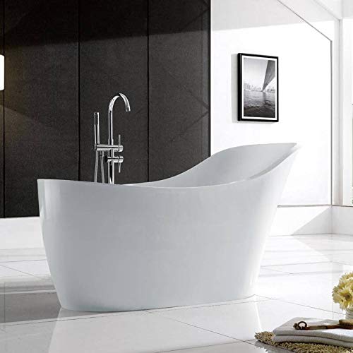 Baignoire ilot Ovale - Acrylique Blanc - 170x75 cm - Venise Cover