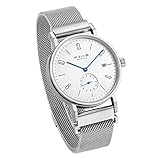 FEICE Men's Mechanical Watch Automatic Watch Analog Wrist Watches Stainless Steel Leather Band Watches Casual Business Watch for Men Best Gift #FM201 (Date)