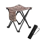 TRIPLE TREE 1 Pack Camping Stool, 13.8 Inch Camouflage Portable Folding Stool for Outdoor Walking Hiking Fishing 400 LBS Capacity with Carry Bag