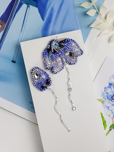 Image of Wizardi Bead Embroidery Decoration Kit - The Whisper of The Muse. Colorful Beads, Beading Needles. DIY Kit. Embroidery for Beginners. Home Decor. AD-207 Abris Art
