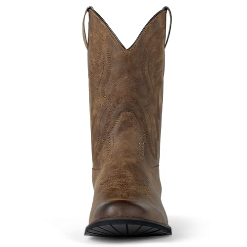 J's.o.l.e Men's Western Boots Round Toe Cowboy Boots for Men with Classic Embroidery Pull on Western Work Boots3