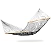 Bliss Hammocks BH-410BK Classic Rope Hammock with Spreader Bar, Black, 80L x 60W