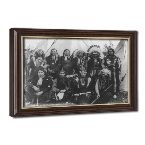 Affiches Exposition Saint Louis 1904 Apaches Sioux Impression Toile Haute Définition Cadre Bois