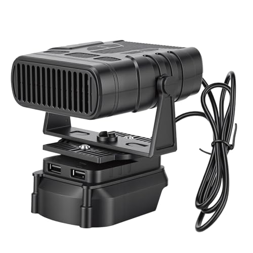 Luocute Riscaldatore Senza Fili, Termoventilatore Elettrico Portatile con 2 Impostazioni di Riscaldamento, Doppie Porte USB, Riscaldamento Elettrico con Doppia Modalità per Batteria