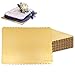 [17 Pack] 14x10 Inch Gold Corrugated Cake Board - Laminated Rectangular Quarter Sheet, Scalloped Cardboard Base, Pizza, Desserts and Pastries Food Trays, Grease Proof and Moisture Resistant