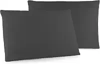 Kit 02 Fronhas Classic Tecido Percal 400 Fios 70x50 cm Antiácaro, Anti-pilling com Toque Macio - Chumbo