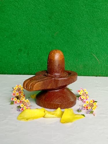 Image of Akhand Shivling Origanal Narmada Stone Shivling, Narmadeshwar 4 x 4 Inch Yellow Top Shivling for Worship at Home, Idil for Home to Lord Shiva [Size:- 4 x 4]