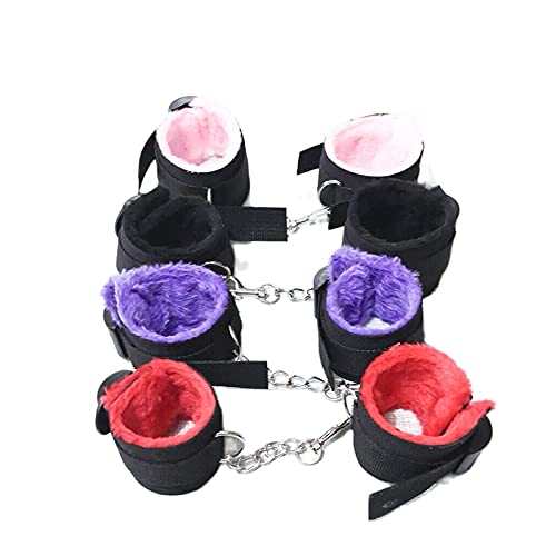 image for COLORFUL BLING Fluffy Wrist Handcuffs Bracelet Plush Role Play Exercis