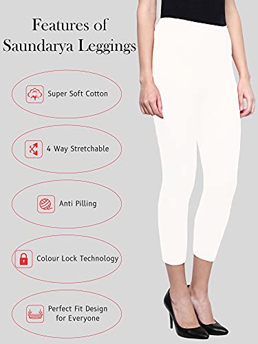 Image of Saundarya Calf Length Leggings for Women Sizes: Small Size (S /M) for 26-30 inches Waist, Regular Size (L /XL) for 30-36 inches Waist and Plus Size (2XL /3XL) for 36-40 inches Waist