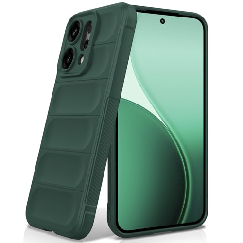 BonYonka Hülle Kompatibel mit Oppo Reno 14 5G, Stoßfest Wellenmuster, Kratzfestes Weiches Mikrofaserfutter, R&umschutz Schutzhülle mit Kameraschutz, Grün