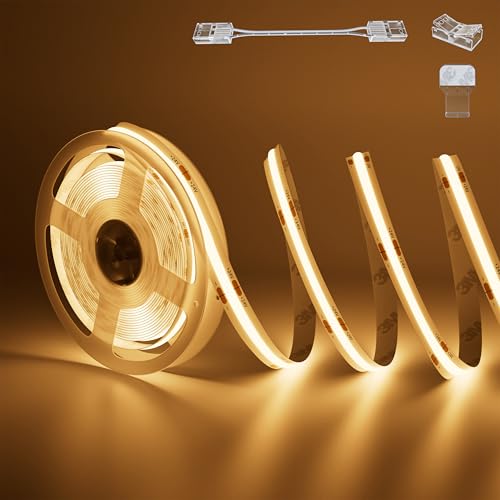 PAUTIX COB LED Strip Light 20ft/6.1m 3087LEDs Warm White 2700K CRI90+ High Lumen Super...