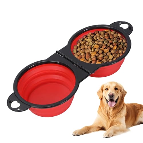 トラベルドッグボウル - 携帯用スローフィーダー犬用ボウル | ペット用スローフィードコンテナ皿 キャンプやハイキングに最適