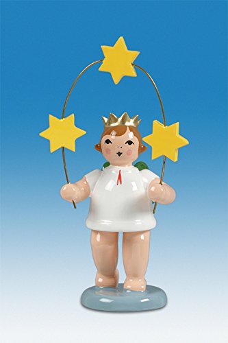 Ange de Noël en bois Rudolphs Schatzkiste statuette Erzgebirge 6 cm