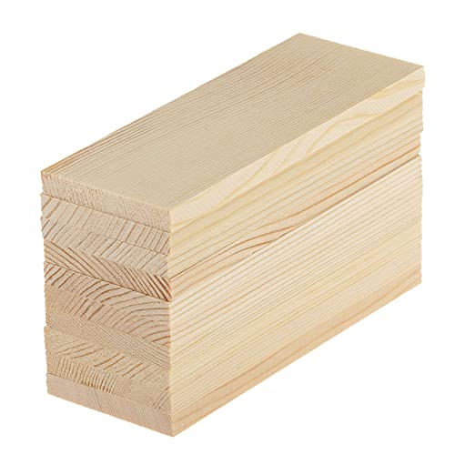 Jili Online 10 Pieces Natural Pine Wood Rectangle Board Panel for Arts Craft - 10cm