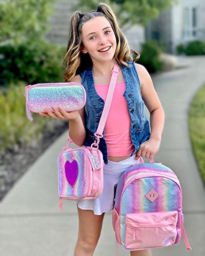 Mibasies Kids Lunch Box With Pencil Case For Girls Rainbow Bag Set thumb #1