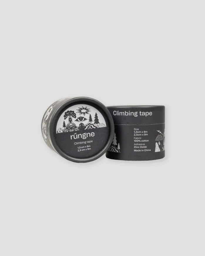 Rungne Cotton Climbing Tape, Protective Sports Tape - Easy Tear, Strong Stick for Bouldering, Gym, and Rock Climbing, Black