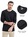 MAGNIVIT Men's Long Sleeve Shirts Cotton T-Shirt Crew Neck Midweight Tees Classic Basic Casual Tops Plain Soft Shirt Black