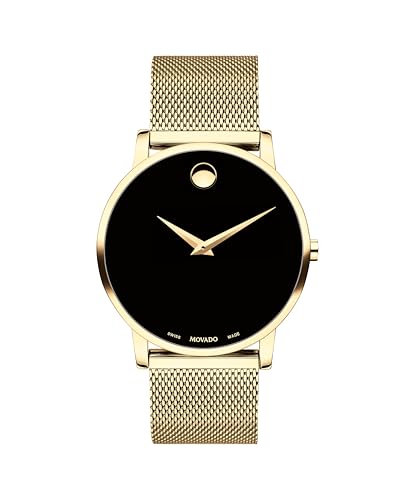 Movado Museum Classic Men's Watch - Swiss Quartz 2H Movement, Stainless Steel Mesh Bracelet - 3 ATM Water Resistance - Luxury Fashion Timepiece for Him - 40mm
