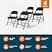 OEF Furnishings OEF970 Series Premium Fabric Padded All Steel Folding Chairs, Comfort Cushioned Seat & Back for Meeting Office Training Rooms (4 Pack, Cosmic Black)