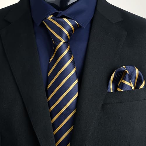Image of Alizeal Mens 3 Pcs Long Sleeve Shirts Set | Pocket Square Necktie Perfect for Weddings Business Daily Wear