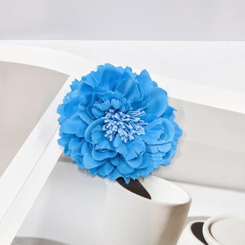 Image of Peony Fabric Flower Brooches Oversize Lapel Pins Extra Big Brooch Delicate Dancing Party Prom Wedding Charm Banquet Dress Suit Guest Corsage Accessories Gifts Dancer Large Hairpin Clip 110mm