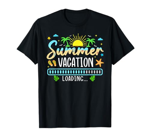 Summer Vacation Loading Last Day of School Boy Girl Teacher T-Shirt