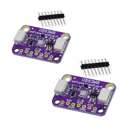 2PCS CJMCU-680 BME680 Temperature and Humidity Temperature Pressure High Altitude Sensor Breakout Board Module (BME680 terminals)