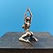Black Brass Sexy Kneeling Posture Yoga Posture Beauty Female Girl Statue,Metal Yoga Nude Woman Sculpture Figurines Miniatures Body Art Crafts Desktop Car Ornaments