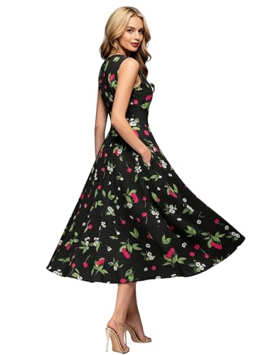 Image of Simple Flavor Women's Vintage Dress Sleeveless O-Neck Party Cocktail Dress