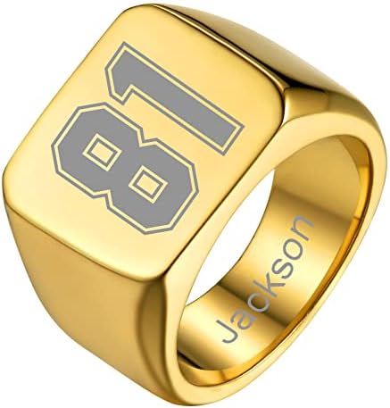 GoldChic Jewelry Personalized Signet Rings Men Women, Stainless S...