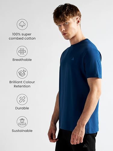 Image of Clans & Hans Men's Super Combed Cotton T Shirt, Regular Fit Round Neck Tshirt, Half Sleeves, Plain T-Shirt for Men