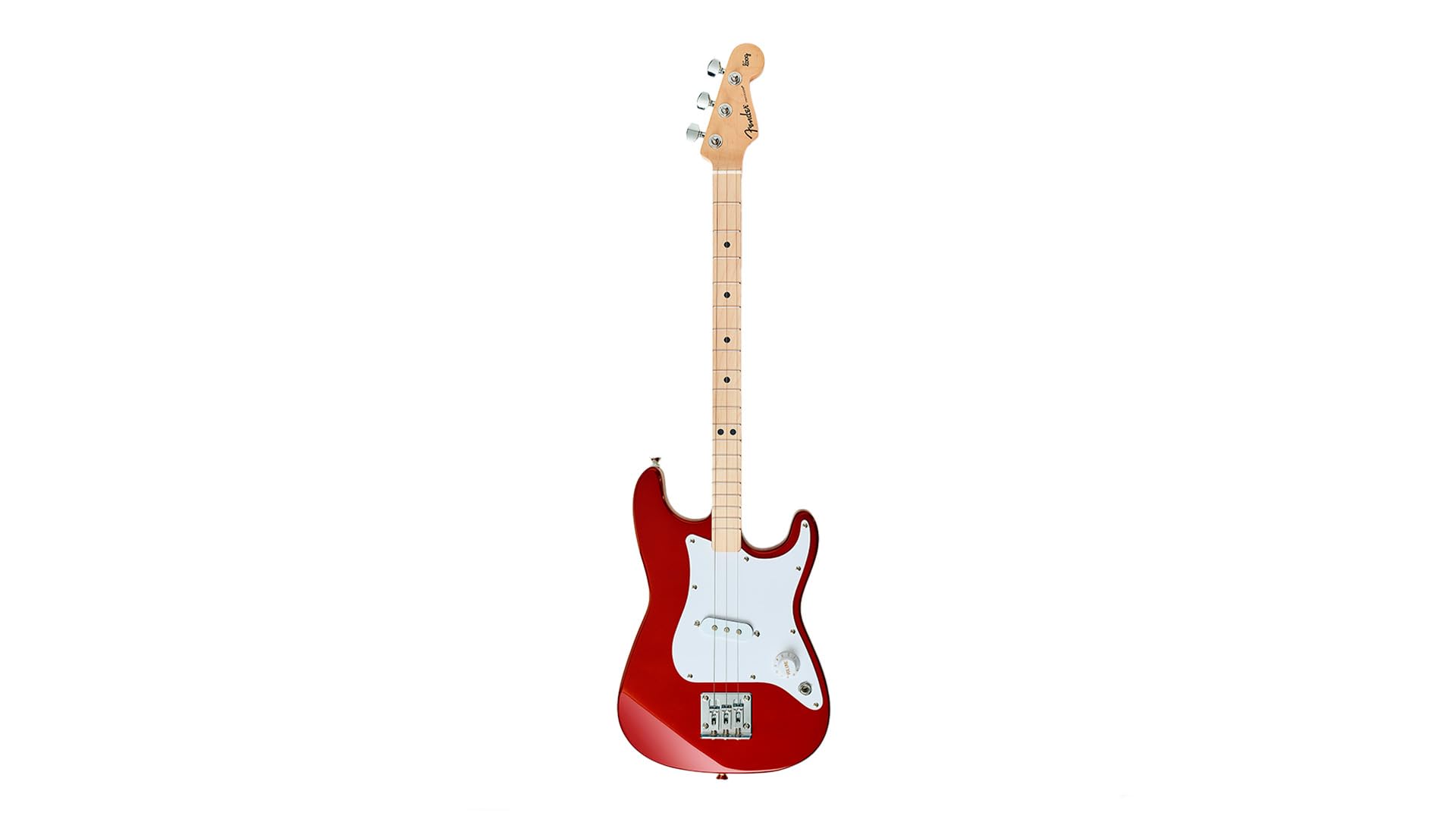 Fender x Loog 3-strunowa gitara elektryczna Stratocaster dla dzieci 3-strunowy zestaw dla początkujących (Candy Apple Red)
