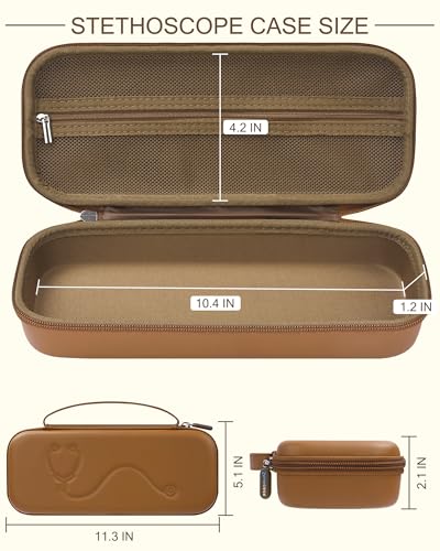 Image of Stethoscope Case for 3M Littmann Classic III & Lightweight II S.E, Brown