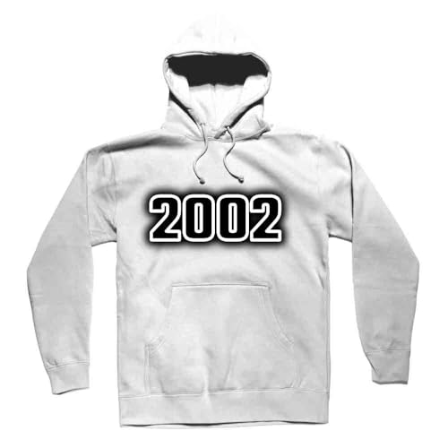 Hoodie unisex 2002 blanc confectionné en molleton premium pour un confort supérieur