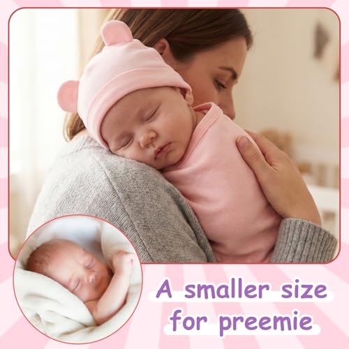 Image of Ramede 6-Pack Preemie Baby Swaddle Blankets with Hats, Breathable 100% Cotton Baby Swaddles, Suitable for Preemie Babies and Newborns, Soft Cotton, Adjustable(Classic,Light Color)