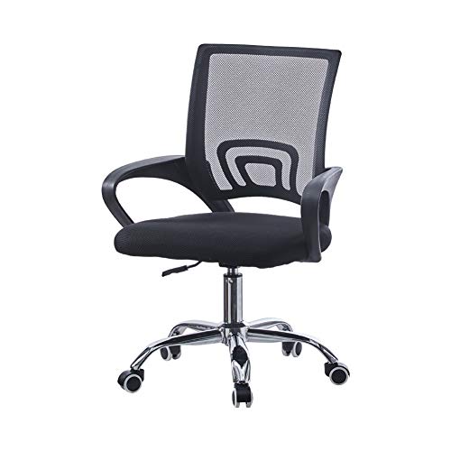 OFCASA Silla de escritorio para computadora con brazos, color negro, altura ajustable, acolchada, silla de oficina con ruedas, silla giratoria ergonómica de malla para escritorio, oficina en casa Cover