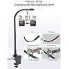 19 Flexible Gooseneck Mic Stand with Desk ClampHeavy Duty 1/4 & 3/8 Adapters,for Gaming, Live Streaming, Podcast, Conference, and Podium
