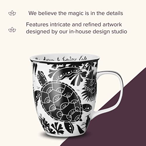 Karma Gifts 16 Oz Black And White Boho Mug Sea Turtle - Cute Coffee And Tea Mug - Ceramic Coffee Mugs For Women And Men, 1 Count (Pack Of 1) #TOP3